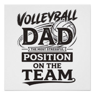 Póster Camiseta divertida de papá de voleibol vintage pos