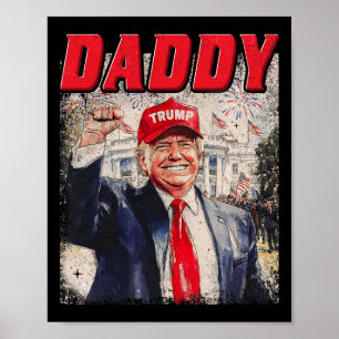 Póster Camiseta Divertida de Papá Trump - Papá Trump Vint