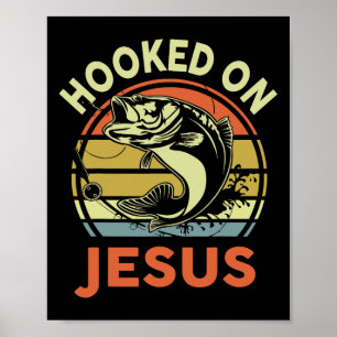 Póster Camiseta divertida de pesca cristiana para hombres