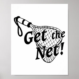 Póster Camiseta divertida de pesca de captura de red, nav