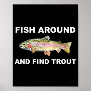 Póster Camiseta Divertida De Pesca De Truchas Para