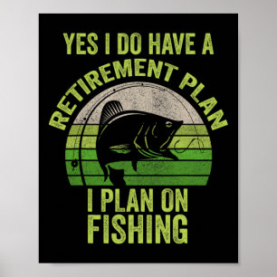 Póster Camiseta Divertida de Pesca para Hombres Jubilados