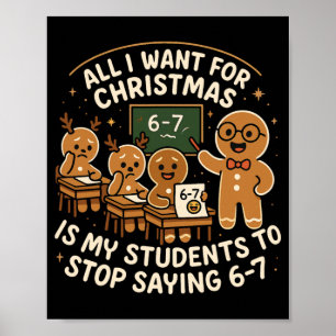 Póster Camiseta divertida de pijama de Navidad 67 Seis Si