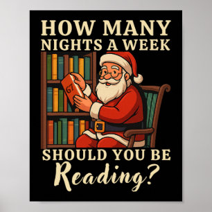 Póster Camiseta divertida de Santa leyendo 67 Meme Navida