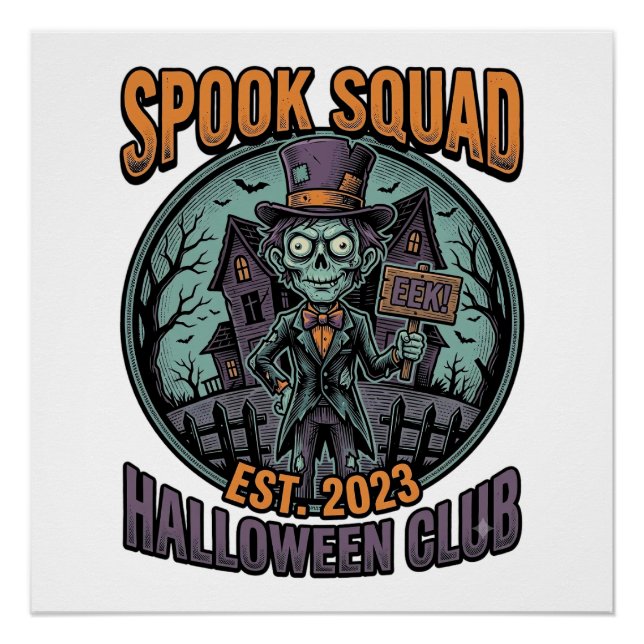 Póster Camiseta divertida de zombie de Halloween con grab (Anverso)