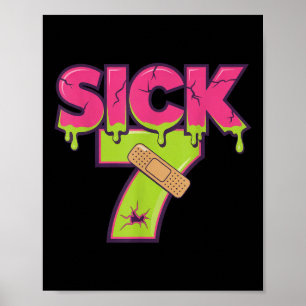 Póster Camiseta divertida del meme de los siete enfermos