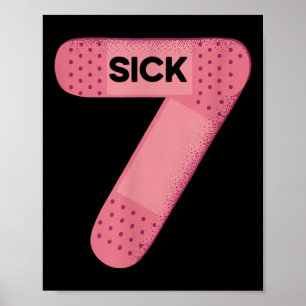 Póster Camiseta divertida del meme de los siete enfermos