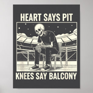 Póster Camiseta Divertida Esqueleto Corazón Dice T Rodill