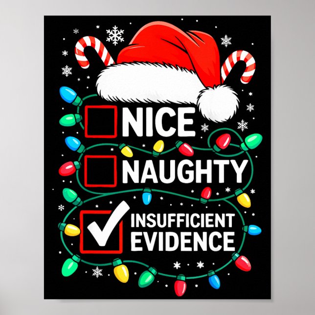 Póster Camiseta Divertida Evidencia Insuficiente Bonito T (Frente)
