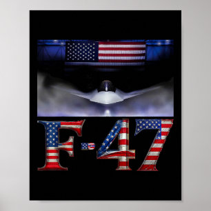 Póster Camiseta divertida F47 Fighter Jet Trump F-47 Jet