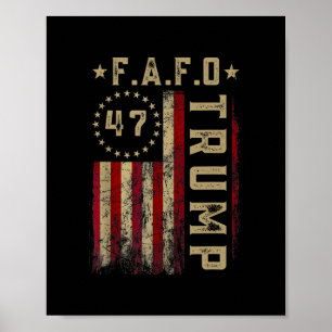 Póster Camiseta Divertida Fafo Trump Presidente 47 Trump