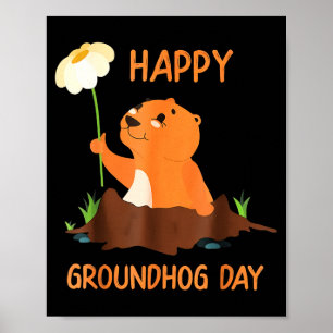 Póster Camiseta Divertida Feliz Día de la Marmota 2025 - 