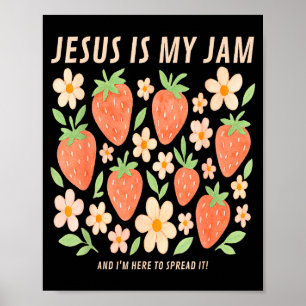 Póster Camiseta Divertida Jesús Es Mi Jam Fe Cristiana 