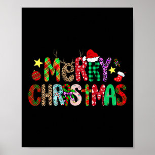 Póster Camiseta Divertida Luces de Navidad Sombrero de Sa
