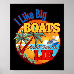 Póster Camiseta divertida para hombre y mujer de barco de
