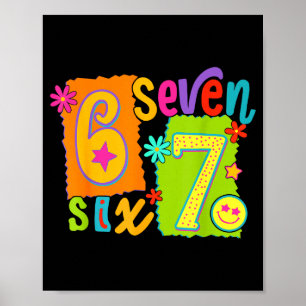 Póster Camiseta divertida seis siete 6 7 Meme 67 mujeres