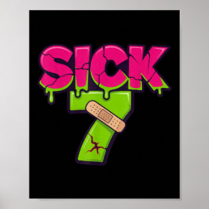 Póster Camiseta divertida Sick Seven Meme Tee Six Seven 