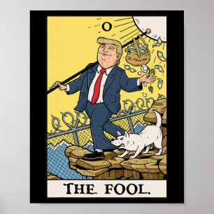 Póster Camiseta Divertida Tarot Trump El Loco Tarjeta Div
