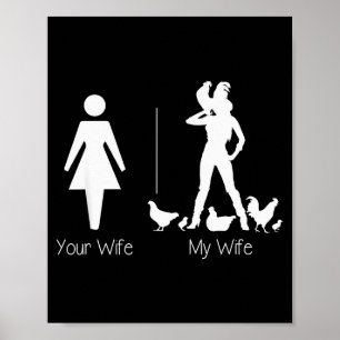 Póster Camiseta Divertida Tu Esposa Mi Esposa Señora Poll