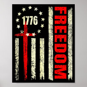 Póster Camiseta Dom Fe Cristiana Litical Bandera de Améri