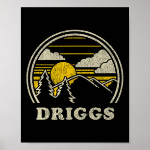 Póster Camiseta Driggs Idaho Id Vintage Senderismo Montañ