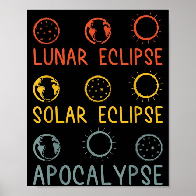 Póster Camiseta Eclipse Lunar Solar Apocalipsis Celestial (Frente)