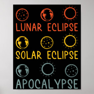 Póster Camiseta Eclipse Lunar Solar Apocalipsis Celestial