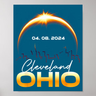 Póster Camiseta Eclipse Solar Cleveland Ohio Total