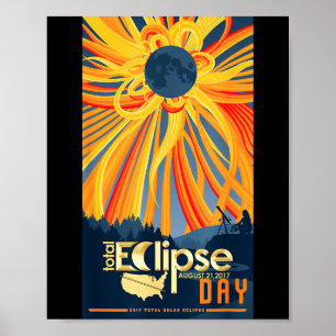 Póster Camiseta Eclipse Total de Sol 21 de Agosto