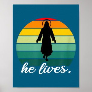 Póster Camiseta Él Vive Jesús Cristo Resurrección