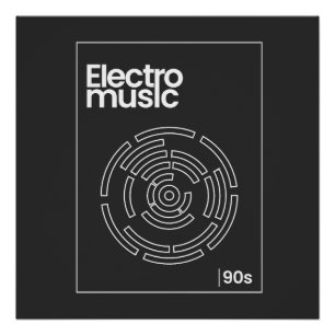 Póster Camiseta Electro Maze 90s Techno