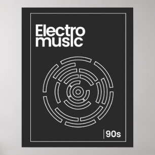 Póster Camiseta Electro Maze 90s Techno