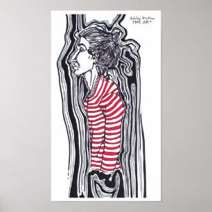 Póster Camiseta enrollada despojada