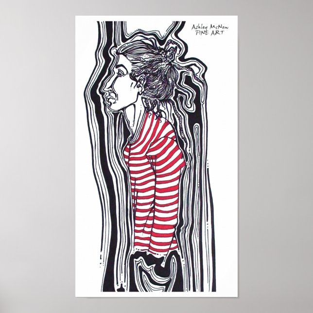 Póster Camiseta enrollada despojada (Frente)
