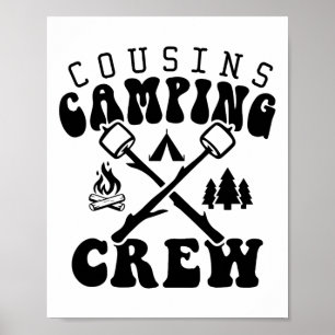 Póster Camiseta Equipo de Camping de Primos 2025 Vacacion