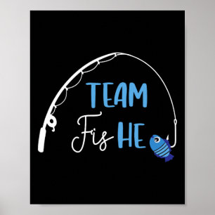 Póster Camiseta Equipo Pescado Él Revelación de Género Fi