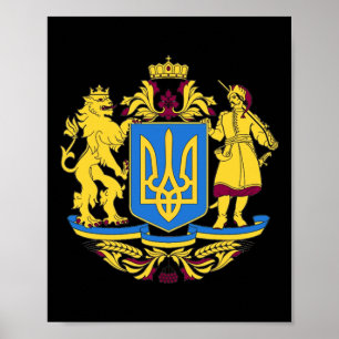 Póster Camiseta Escudo De Ucrania Bandera