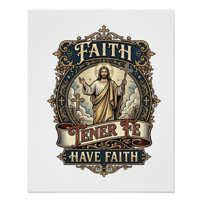 Póster Camiseta Familias Multiculturales Bilingües Jesús (Anverso)