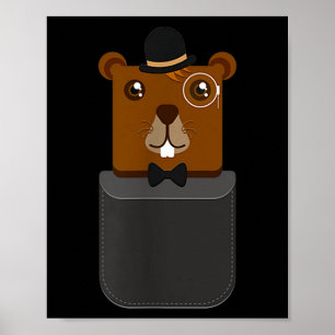 Póster Camiseta Feliz Día de la Marmota en tu bolsillo