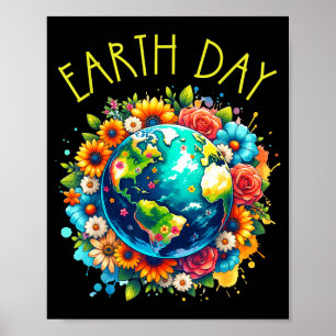 Póster Camiseta Feliz Día de la Tierra Tierra Adorable co