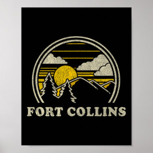 Póster Camiseta Fort Collins Colorado Co Vintage Senderis