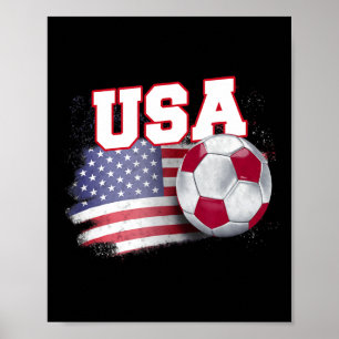 Póster Camiseta Fútbol Balón Fútbol Americano Bandera Ame