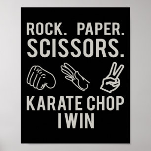 Póster Camiseta Ganar Piedra Papel Tijera Golpe de Karate