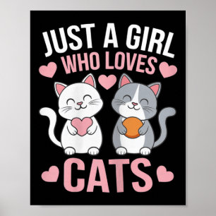 Póster Camiseta Gatito Solo Una Chica Que Ama Gatos Cute