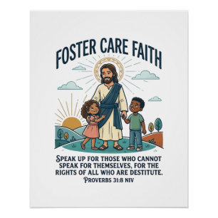 Póster Camiseta gráfica de adopción de Jesús Cuidados Fos