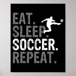 Póster Camiseta gráfica de fútbol repetido Come Duerme