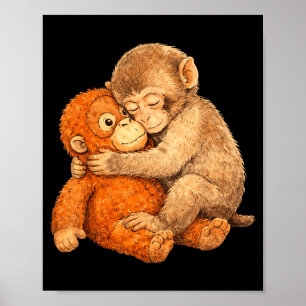 Póster Camiseta gráfica de golpe de mono 