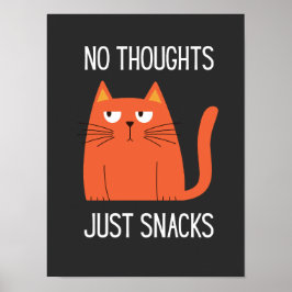 Póster Camiseta gráfica de humor de snack de gato Kawaii
