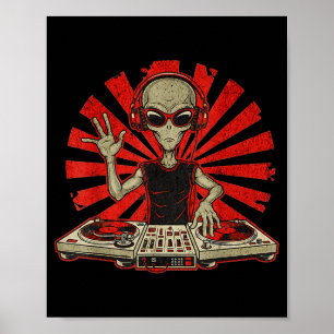 Póster Camiseta Gráfica Divertida de Dj Amante de la Músi