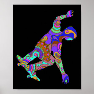 Póster Camiseta gráfica divertida de skate truco
